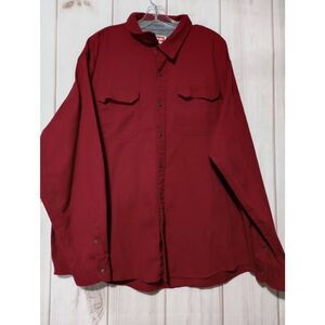 Wrangler Shirt‎ Men's 2xl Red Button Front Heavy Duty Comfort Flex